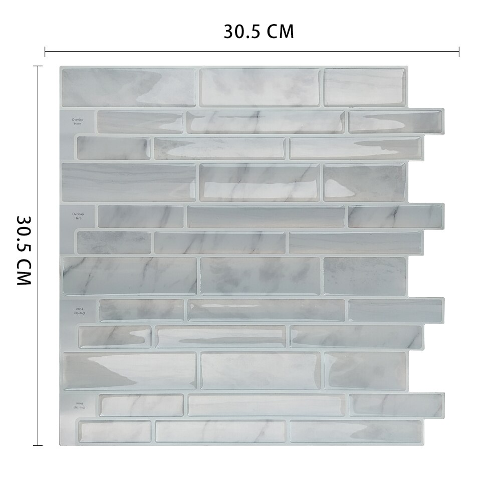 Selvklæbende mosaik køkken backsplash badeværelse skræl og stick vægdekoration klistermærke fliser vandtætte  - 1 ark: Msob -s11