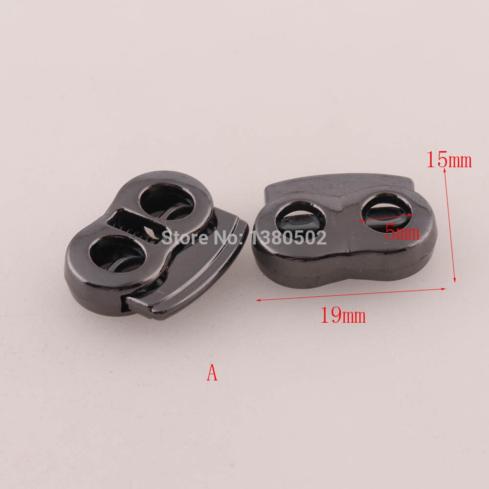 10pcs Gunmetal alloy Cord Locks Toggles Drawstrings Elastic Cord End Adjuster Stopper for Clothes Garment bag accessories: A
