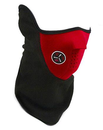Mascarilla de media cara para motocicleta Unisex, forro polar para esquí, nieve, Moto, deportes de ciclismo, bufanda protectora para cuello cálido, 1 unidad: Rojo