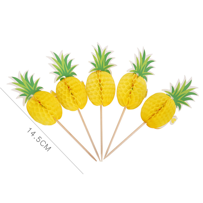 20Stck Holz Karikatur Flamingo Ananas Obst Gabel Stöcke Buffet Cupcake Cocktail Gabeln Festival Geburtstag Backen Nachtisch Gabel Dekor