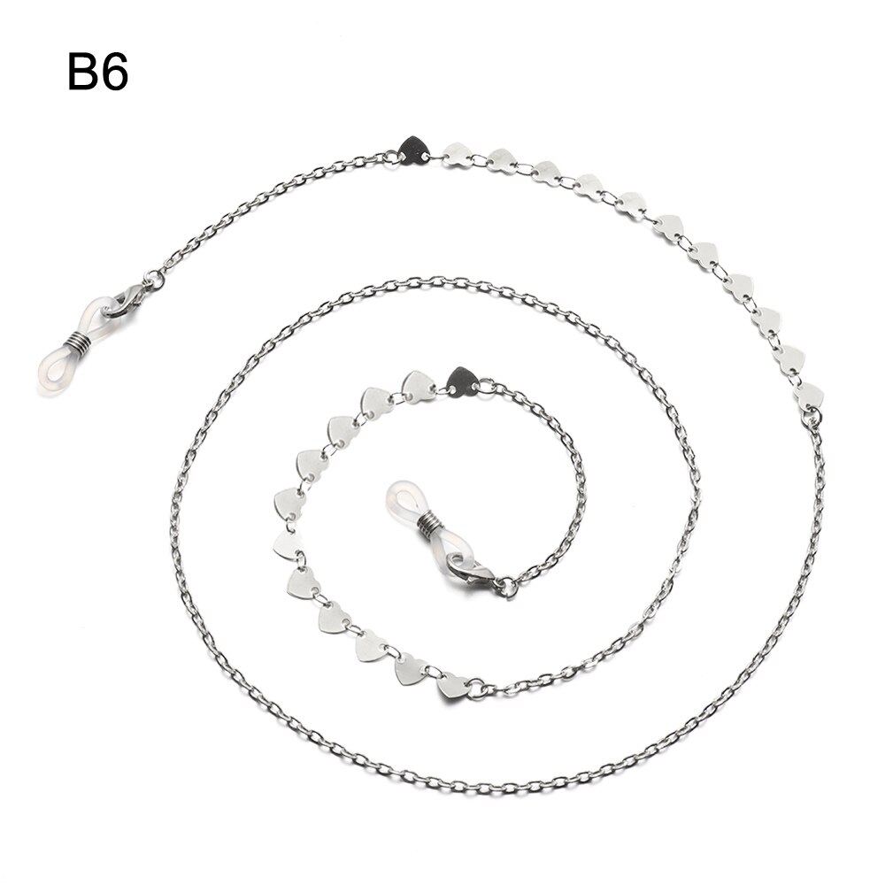 Collar de cadena para gafas de lectura, accesorios antideslizantes con colgante en forma de cadena para anteojos, de Metal, a la , novedad: B6