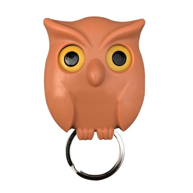 1 stk ugle natvæg magnetisk nøgleholder magneter holder nøglering nøgleophæng krog hængende nøgle vil åbne øjnene boligindretningsværktøj: 02
