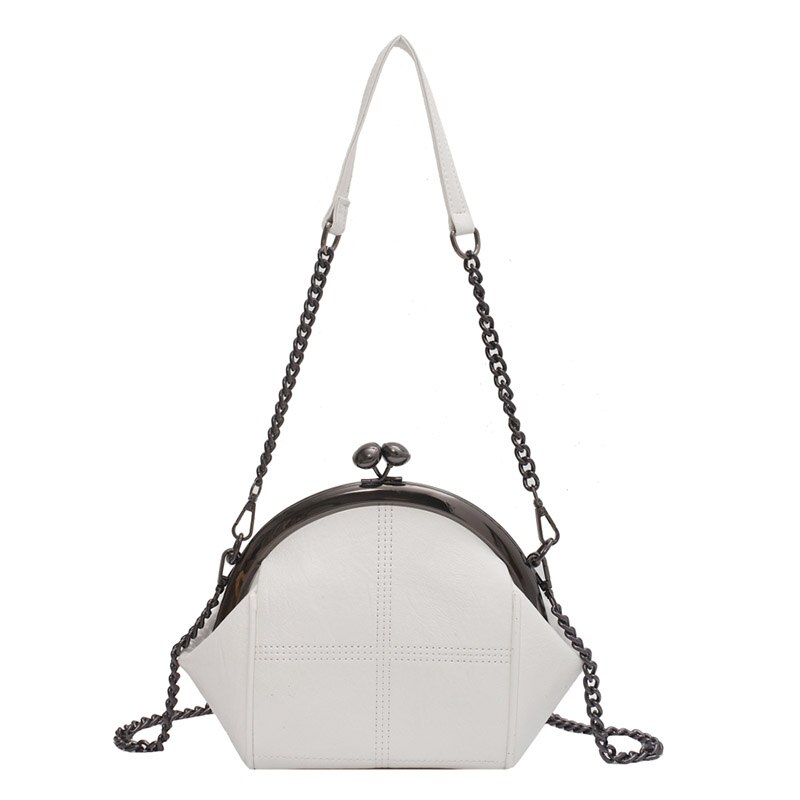 Modeketen Dames Schoudertas Pu Leer Vrouwen Messenger Bags Effen Kleur Vrouwen Portemonnee Bolsos: WHITE