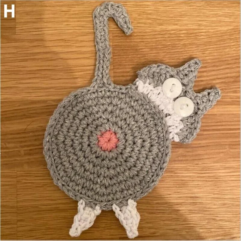 Grappige Achtbaan Hoge Temperatuurbestendig Schoon Te Maken Hergebruikt Verschillende Stijlen Slijtvaste Warmte-Isolatiedoek Cat Butt Coast: Bruin