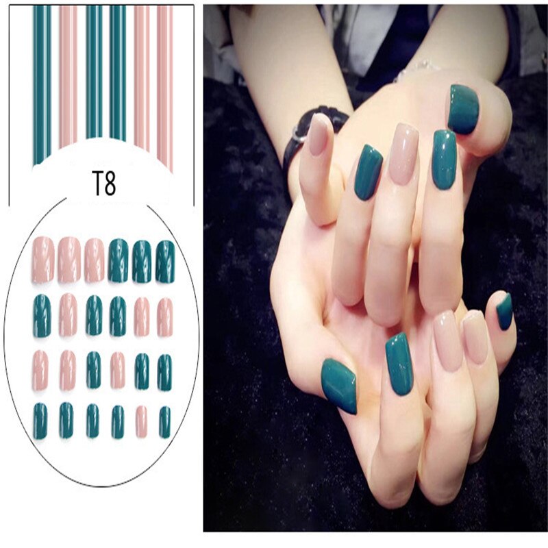 2019 nowy 24 sztuk/1 zestaw sztuczne nietrzeźwy eleganckie wino czerwony gradient sztuczne paznokcie akrylowe sztuczne paznokcie dla ozdoba robić paznokci przepych: 02