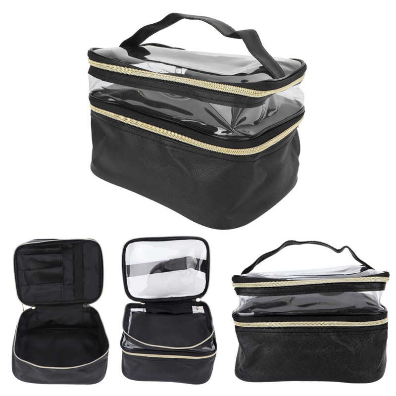 Makeup Bag Makeup Cosmetic Bag Multipurpose Double Layer for Travel