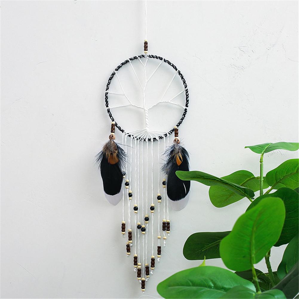 Atrapasueños de árbol misterioso, campanillas de viento, adornos de cazador de sueños indio hechos a mano, decoración para dormitorio interior