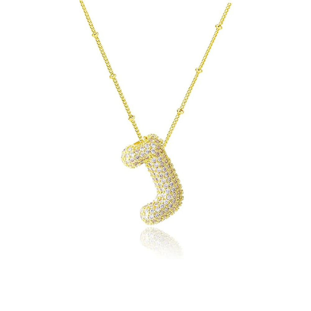 Colgante Vintage de acero inoxidable con letra dorada, Collar con inicial del alfabeto de A-Z para mujer, Collar de cadena, de joyería: Rodio plateado