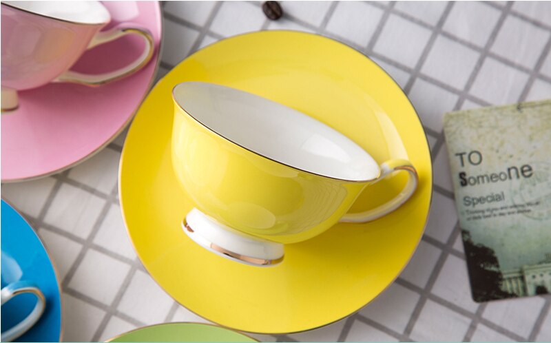 220ML, bunte knochen China kaffee tasse und untertasse einstellen, nespresso tasse einstellen, tazas Cafe termos kaffee becher, Cappuccino tasse einstellen