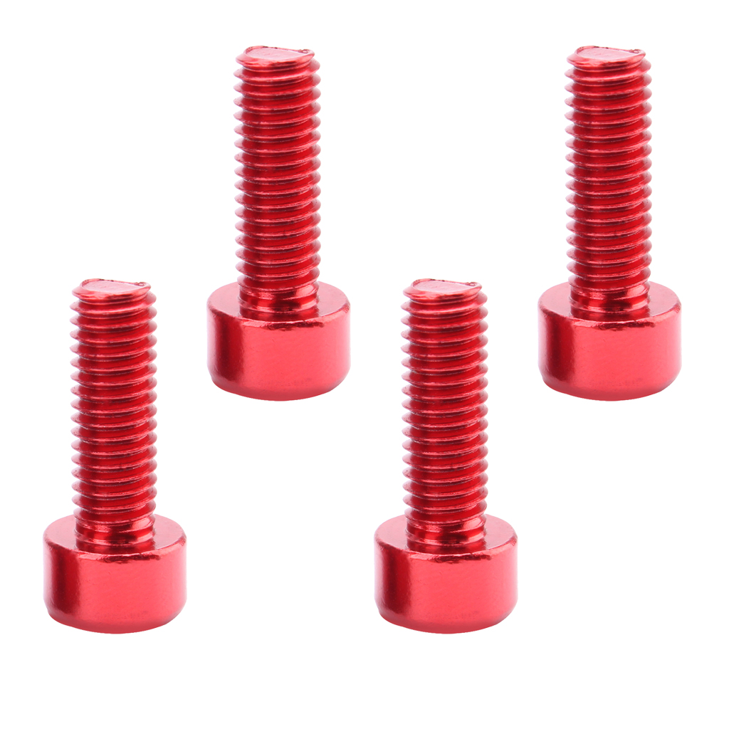 4 Pieces Silver Water Bottle Cage Bolts Holder Screws Hex Socket Screws Bicycle Accessories Install Bike Bottle Cage Rack: Red