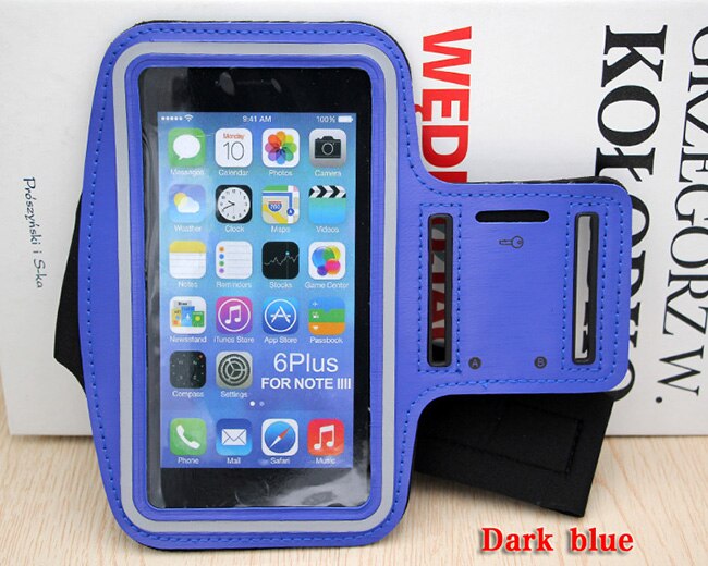 Universal 6.5" Mobile Phone Sweatproof Waterproof Jogging Running Arm Band Holder Case for iPhone4 5S SE 6 6S 7Plus for samsung: Blue