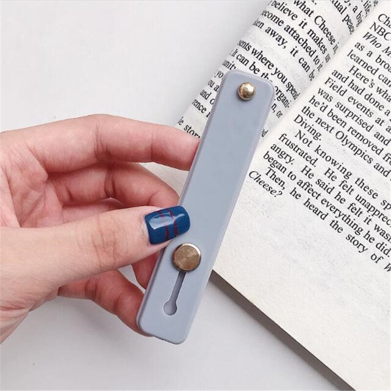Polsband vinger ring grip mobiele telefoonhouder standaard duwen trekken sticker pasta universele handband auto telefoonhouder beugel: I
