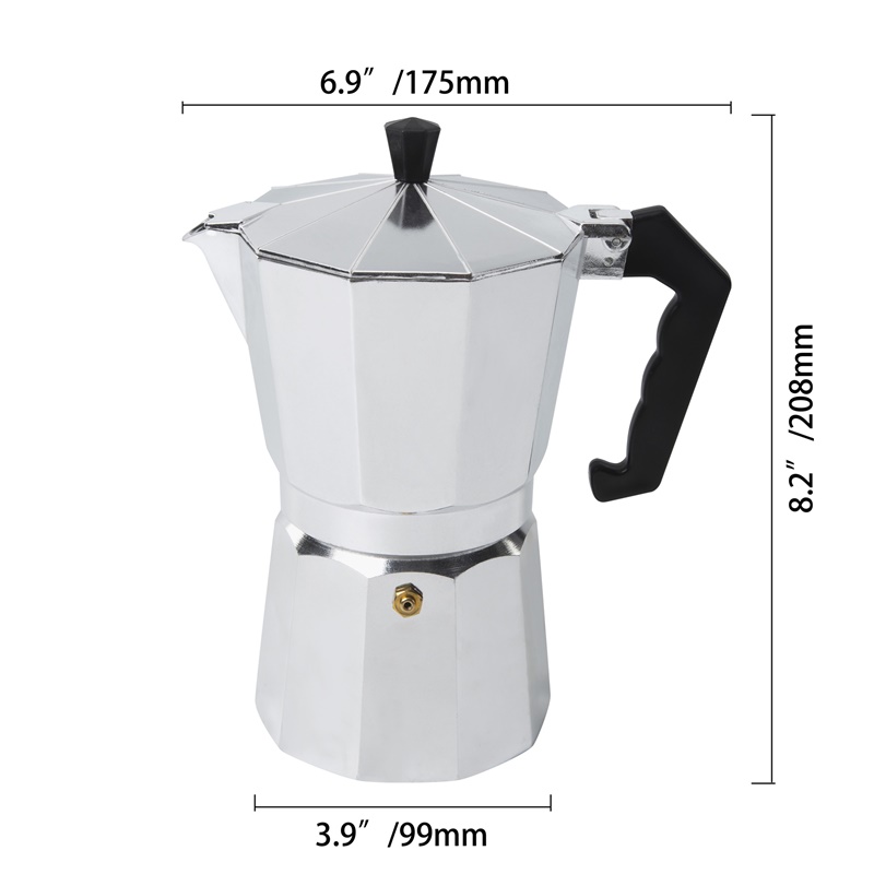 Aluminum Coffee Maker Pot Stovetop Espresso Maker Moka Pot Perfect Stove Top Cuban Coffee Kettle Brewer Percolator Cafe Tools: 9CUP 450ML