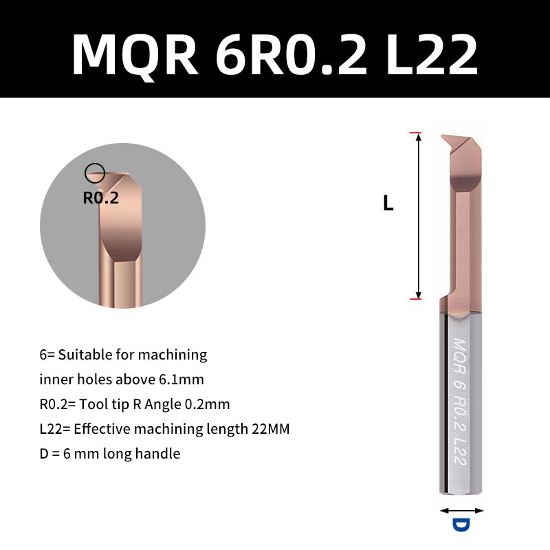 KaKarot MQR cortador de perforación para taladrado carburo recubierto Mini herramienta de torneado de torno interno copia de aleación de acero de tungsteno de agujero pequeño: 8,5 mm