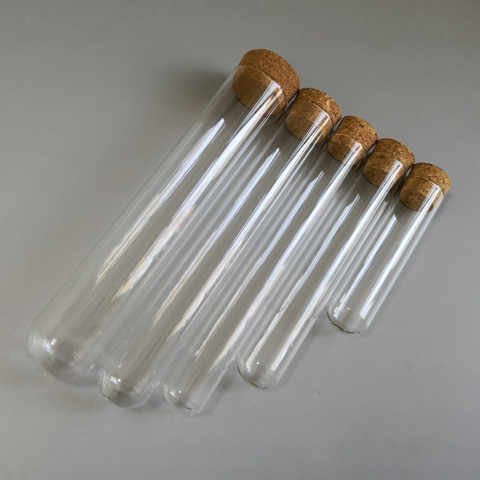 10 pcs DIA 20/25/30/40mm U-em forma de Tubo de Ensaio de Vidro Transparente Inferior Longa transparente Tubo de Ensaio Laboratório de Química Experimento Fornecer