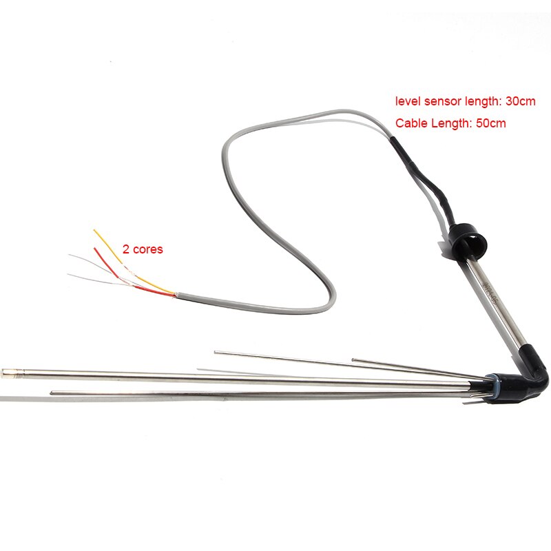 2/4 Cores Water Temperature And Level Sensor Solar Energy Water Heater Controller Parts Side-Mounting Stainless Steel Cable 50cm: Gold