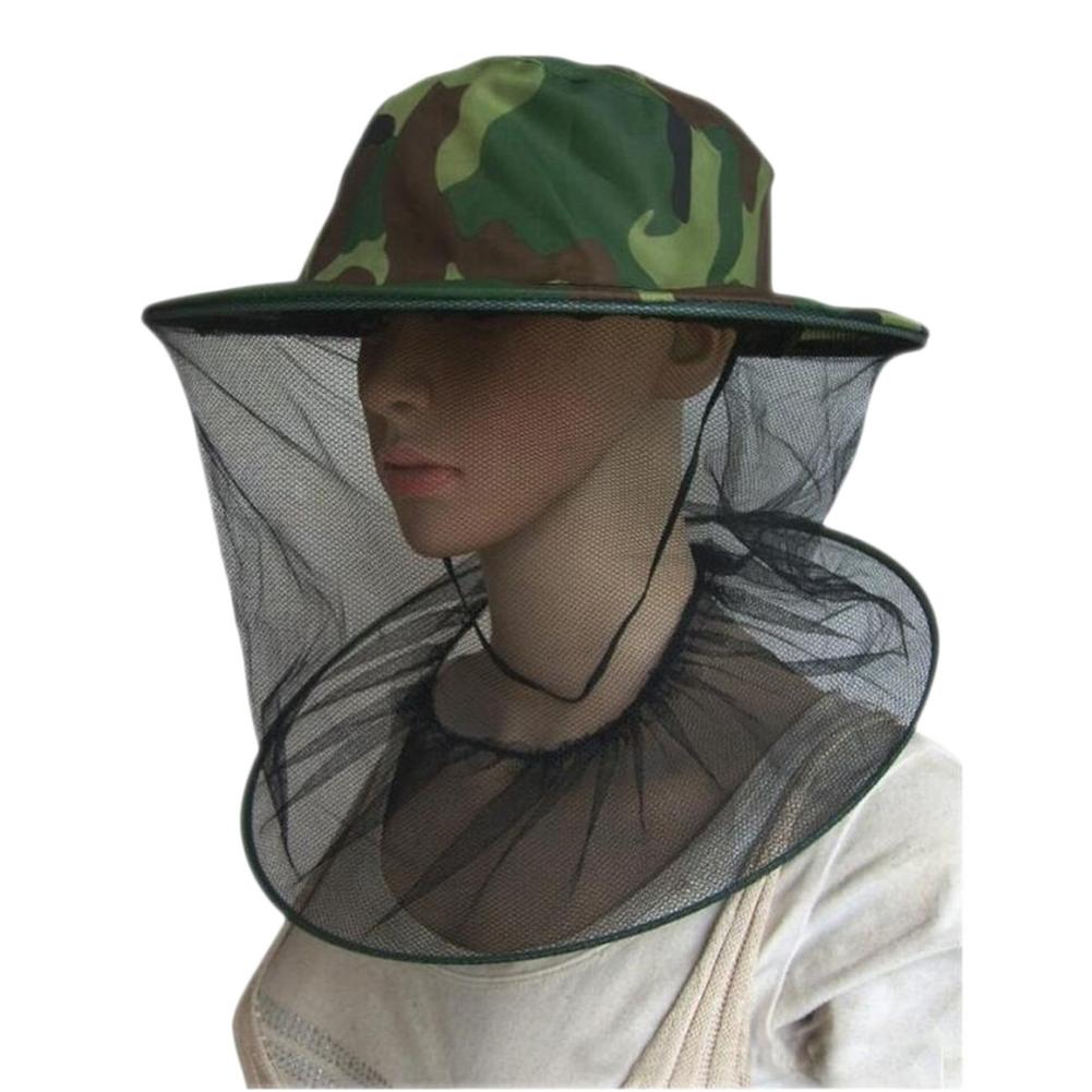 Udendørs sammenklappeligt myggenet hat solhat med maske ansigtsbeskyttelse mod bier flåter fluer midges insekt camping fiskeri