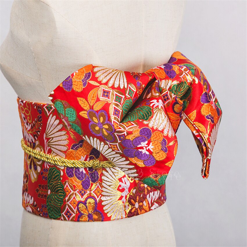 Ceinture Kimono traditionnelle japonaise Yukata Obi, nœud papillon, nœud papillon, Noble, rétro, imprimé Floral, 14 couleurs