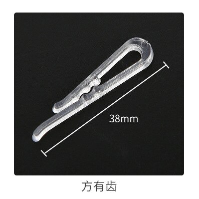 100 st klädklämma genomskinlig plasttandad förpackningsklämma fast klämma skjortkjol multifunktionella klämtillbehör: C 38mm 100 st