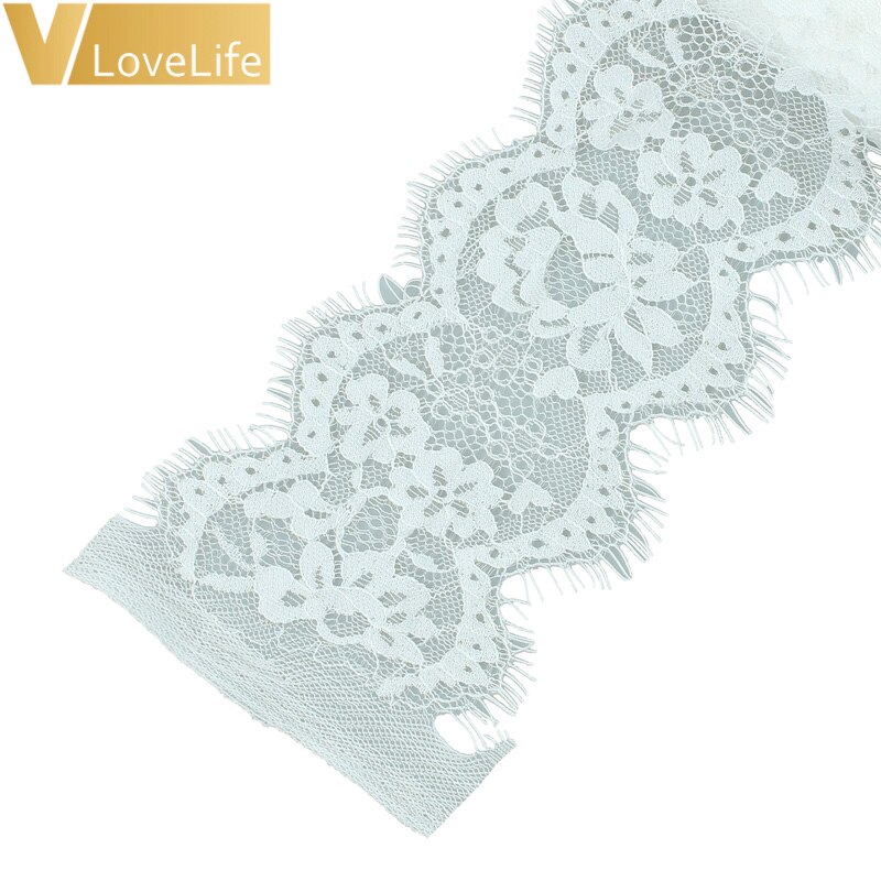 118" Lace Fabric Trim DIY Ribbon White Black Trim Embroidered For Sewing Decoration African Lace Fabric Beautiful: D-White