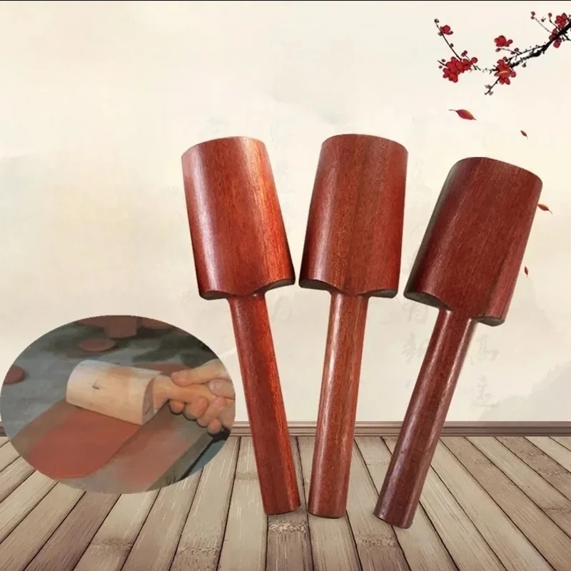Herramientas de cerámica de arcilla púrpura, martillo de arcilla de madera, herramientas de vajilla, escultura de cerámica hecha a mano, modelado, herramientas de arcilla polimérica