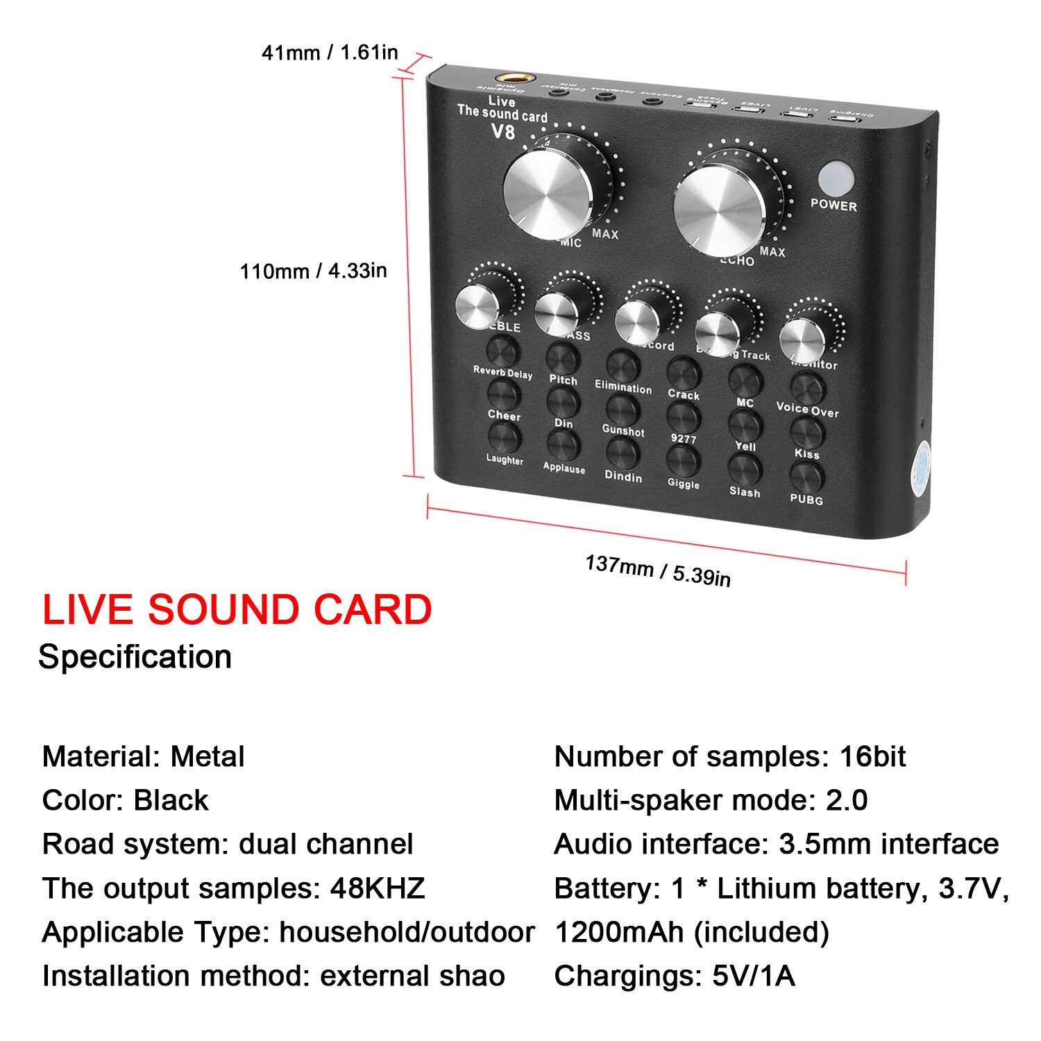 Audio USB Headset Microphone Webcast Live Sound Card Electric Sound Broadcast for Phone Computer PC
