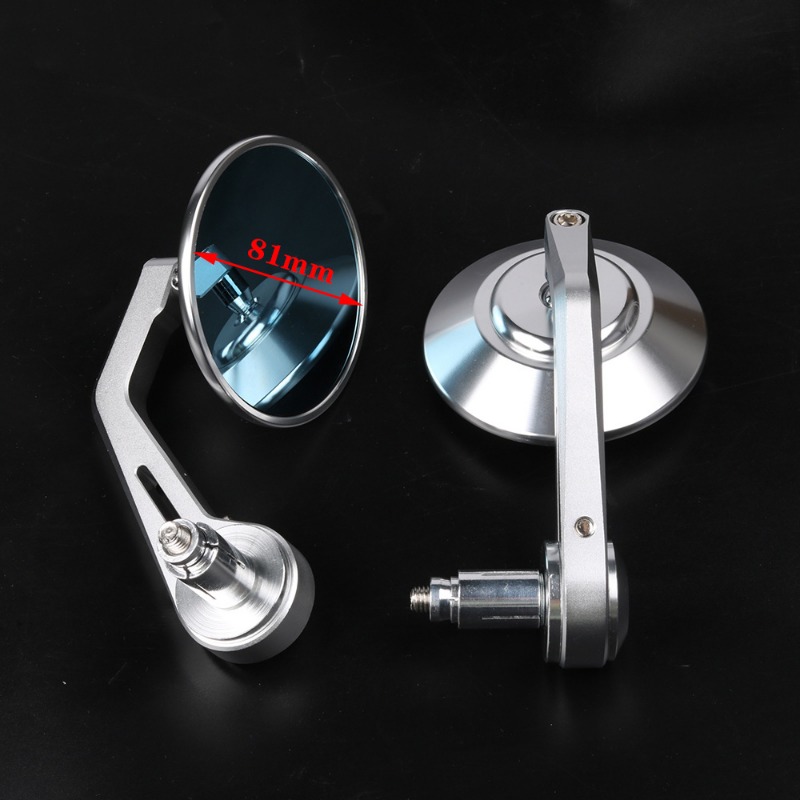 Motorfiets stuurspiegel stuureind achteruitkijkspiegels balans schuifgreep zijspiegel cnc zilver 22mm universeel anti-reflecterend