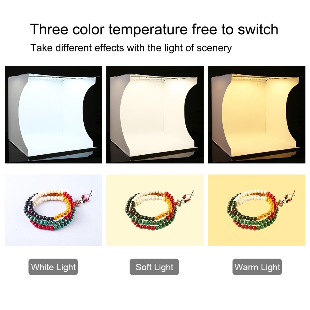 Cadiso 31cm Studio Photobox Photography Lighting Tent Kit Lightbox Photo Background Ring Light Soft Box for Mobile Phone Camera