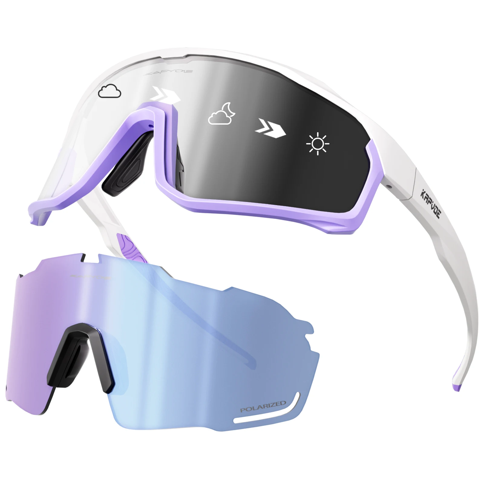 Kapvoe fotokromatiska cykelsolglasögon för män cykelglasögon herr mtb mountainbike cykelglasögon glasögon kvinnor sport  uv400: Grön