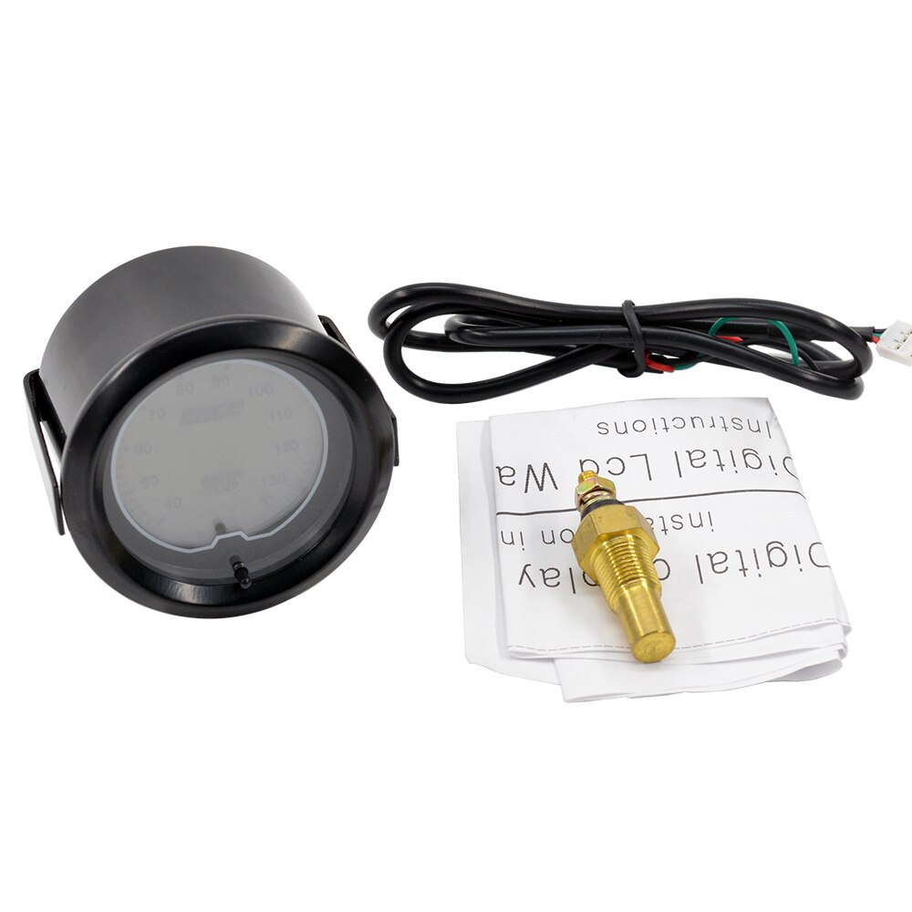 Dragon 2" 52mm Auto Car Water Temp Gauge 7 Colors Light LED Digital Temperature Mete Instrumentr 40~130 Celsius