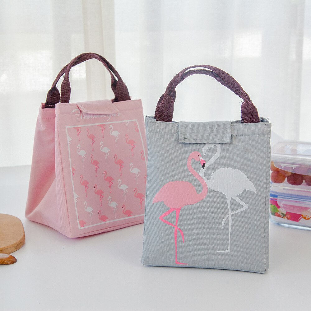 Flamingo Tote Thermal Bag Black Waterproof Oxford Beach Lunch Bag Food Picnic Bolsa Termica Women kid Men Cooler Bag