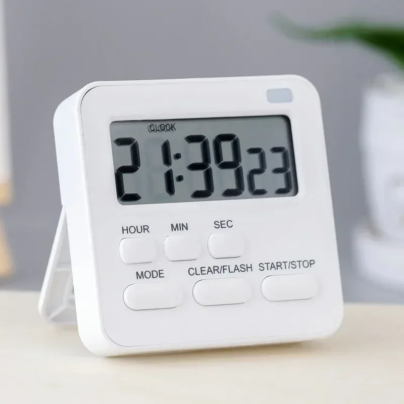 Affichage numérique alarme de cuisine écran LCD horloge minuterie de cuisine chronomètre de sommeil horloge jeu avec compte à rebours magnétique réveil