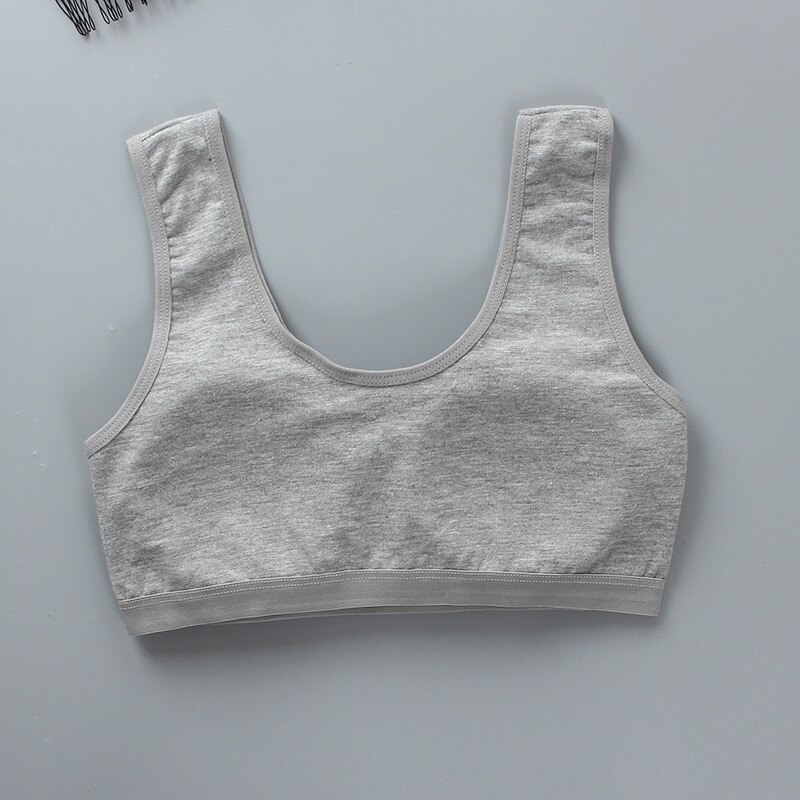 Girls Bra Developmental Vest-style Students Pure Cotton U-shaped Teenage Training Bra Children's Short Bra Sports Breathable