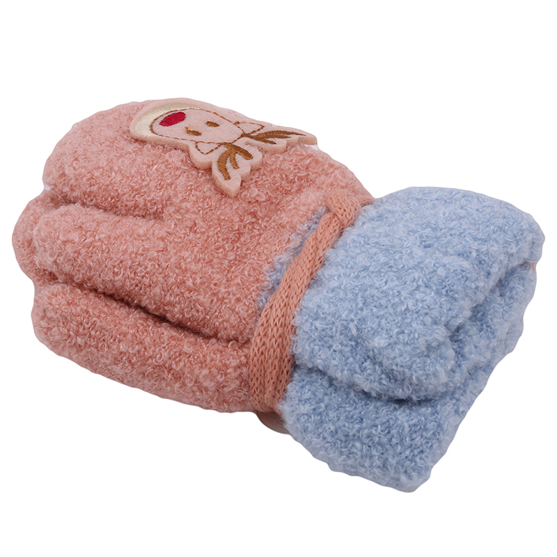 Children Clothing Cotton Flock Spring Autumn Winter Gloves Toddler Kids Cute Thicken Christmas Deer Girls Boys