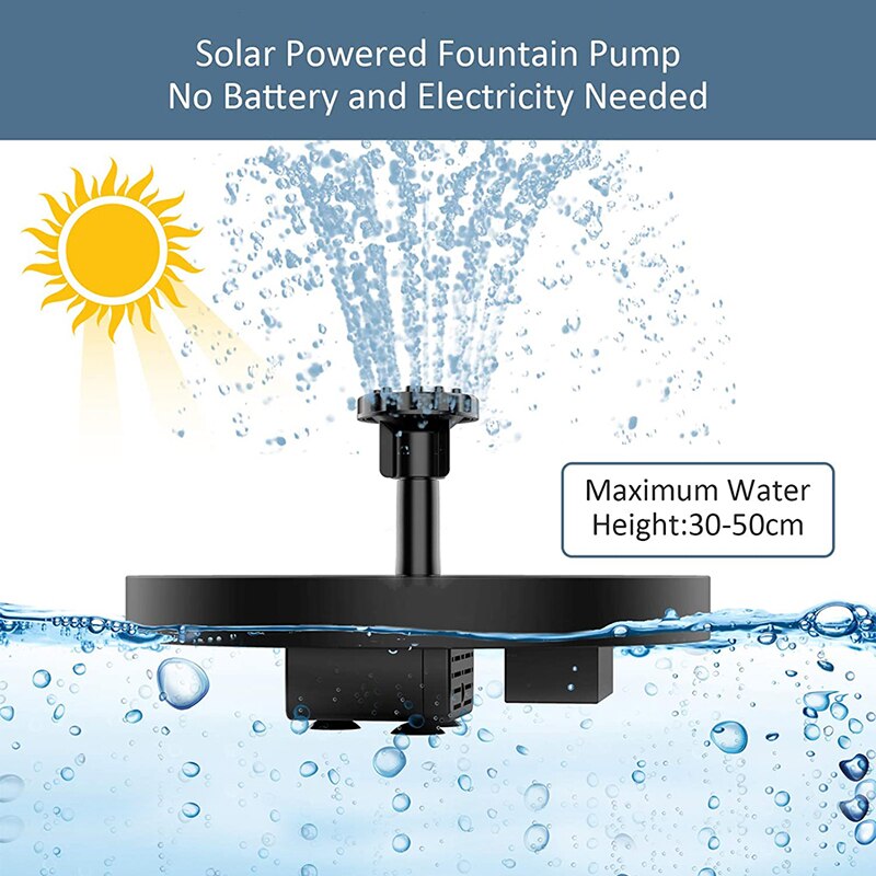 Mini solenergi vann fontene basseng dam foss fontene hage dekorasjon utendørs fuglebad solcelledrevet fontene flytende vann