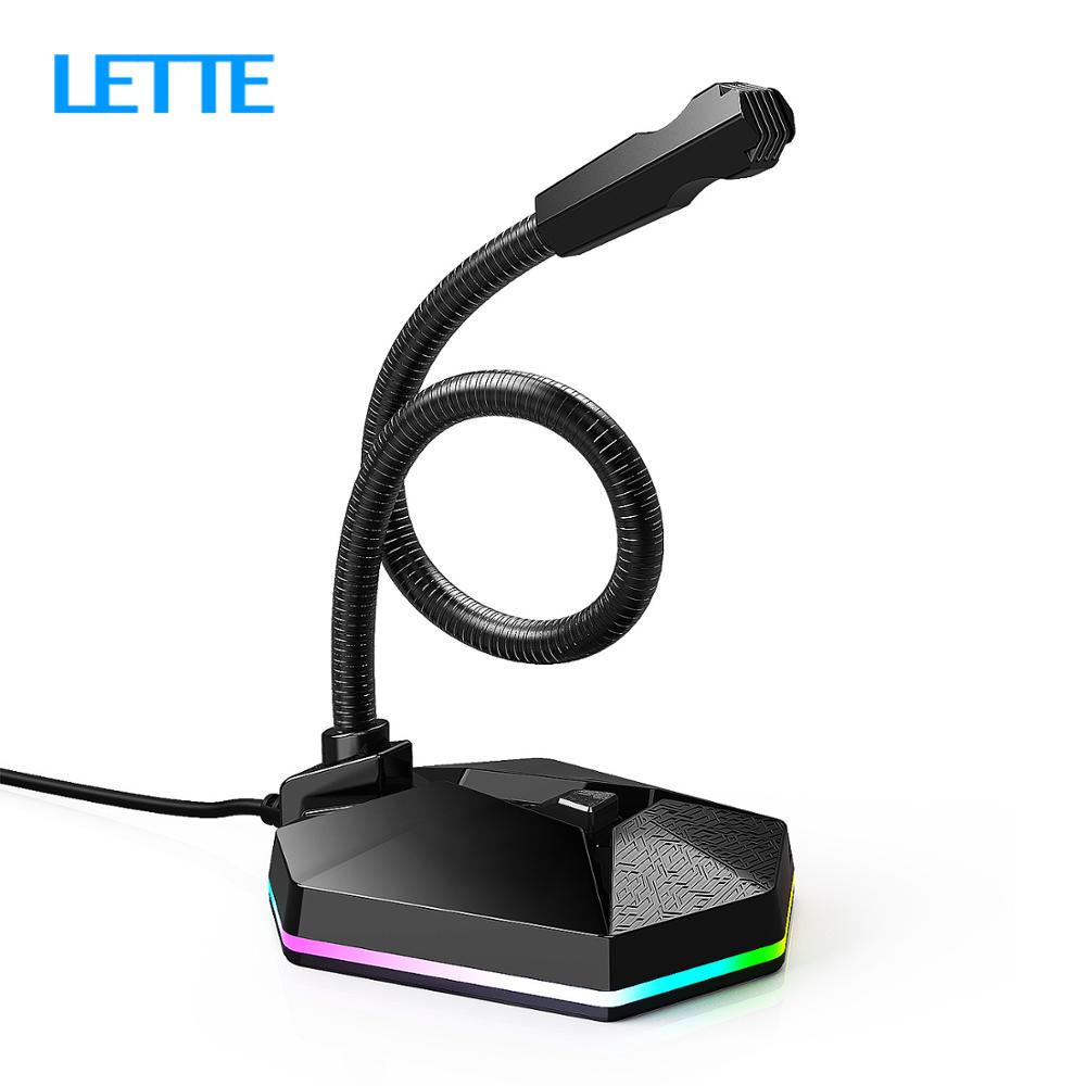 Computer USB Microphone RGB Light-emitting Flexible Free Drive HD Sound Card Noise Reduction Microphone