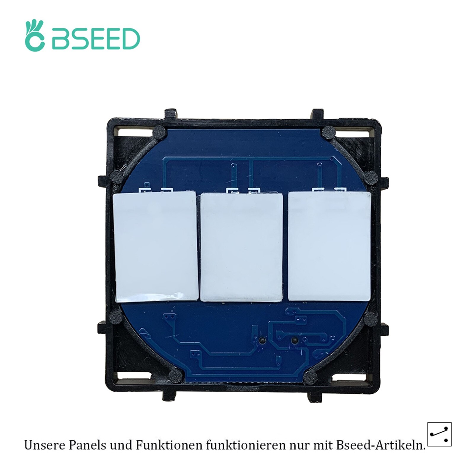 BSEED 1/2/3Gang Light Switch Touch LED Dimmer Sensor Switch Function Keys Wall Panels Glass Frame EU Wall Socket DIY Parts: 3G 2W Switch Part