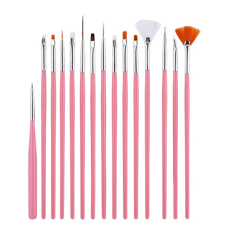 Fld 015 15 stuks nail art kwastenset lijntekening schilderpen uv gellak ontwerpen acryl nagelkit make-up kwastenset
