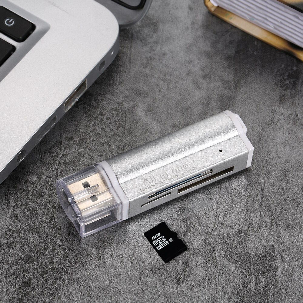 All in One Card Reader USB 2.0 Mini Portable For SD/SD/TF/MS Duo/Micro MS(M2)/Ms Pro Duo