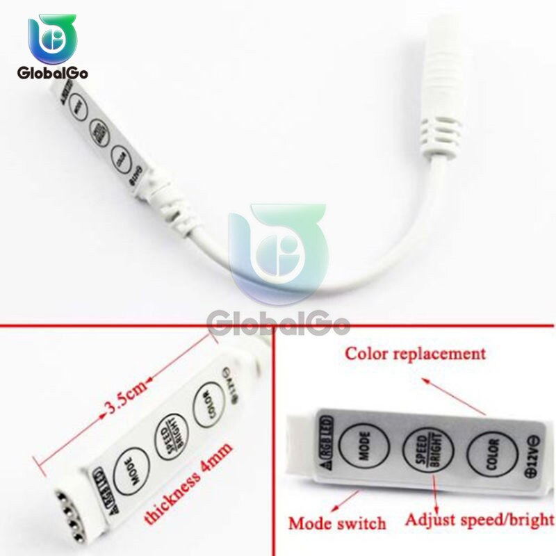Mini Rgb Controller DC12V Mini Muziek Controller Light Strip Controller Voor Rgb Rgbw Led Strip