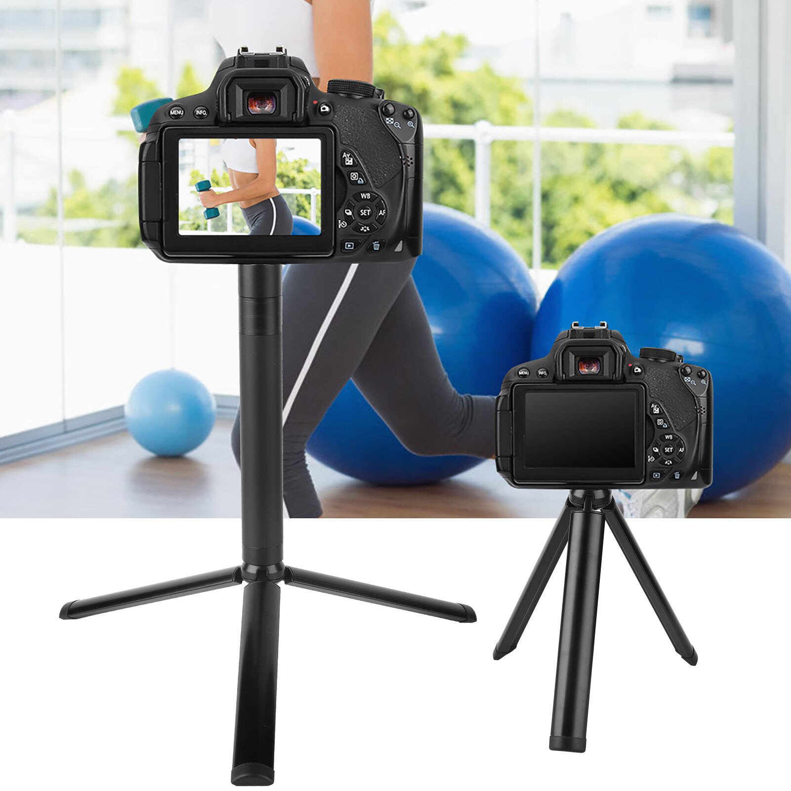 Aluminum Alloy Telescopic Selfie Stick Extension Rod 1/4'' Screw Extender Pole For Gimbal