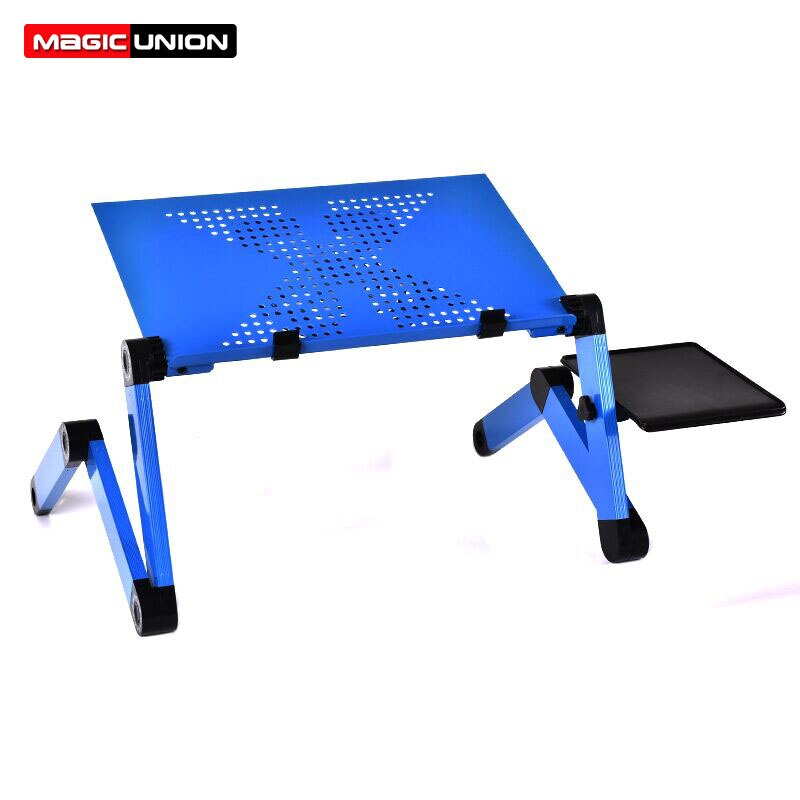 Soporte de escritorio plegable para ordenador portátil Magic Union ajustable con ventilador de refrigeración mesa de cama para ordenador bandeja de cama Escritorio de estudio