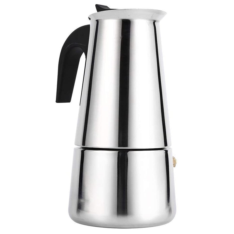 Rvs Moka Latte Espresso Draagbare Koffiezetapparaat Gasfornuis Filter Koffie Potten Percolator,300Ml
