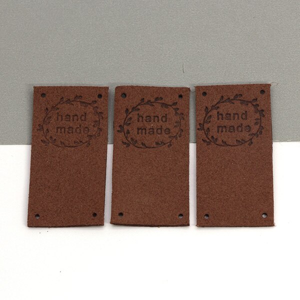 Ręcznie wykonane metka ze skóry wieniec metki dla odzież szyta ręcznie etykiety DIY czapki szalik kosz dodatki robić odzieży 20 sztuk 2.5x5CM: 03