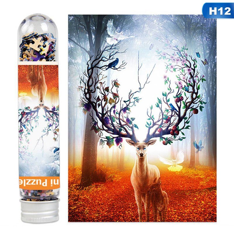 Children Fun Travel Puzzle Toys Famous Painting Landscape Test Tube Jigsaw Mini Puzzles Educational Toy: 12