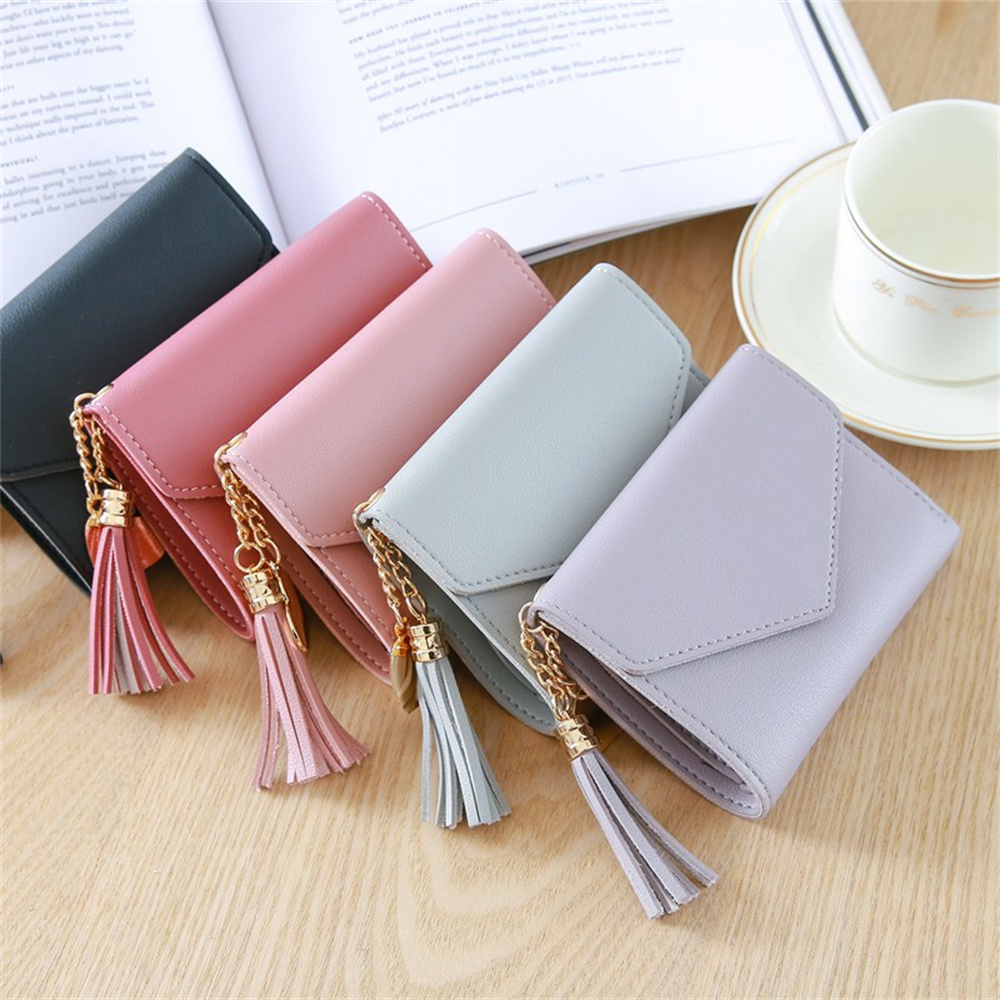 Spring and Summer Short Hand-held Trend Heart-shaped Pendant Simple Multi-functional Lychee Pattern Women&#39;s Wallet