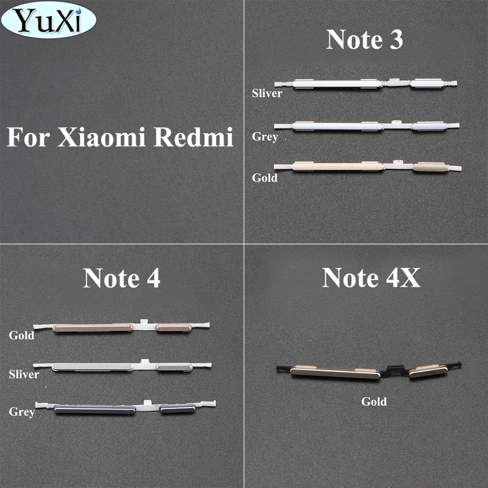 YuXi For Xiaomi Redmi note 4 4X 3 Phone Housing Frame On Off Side Key Power Volume Button Replacement Part