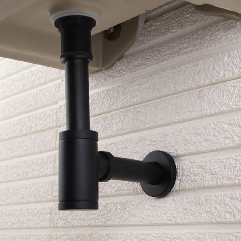 Basin Sink Drain Sewer Downflow Pipe Bottle Trap Drain Deodorization Brushed Black Bathroom Kitchen