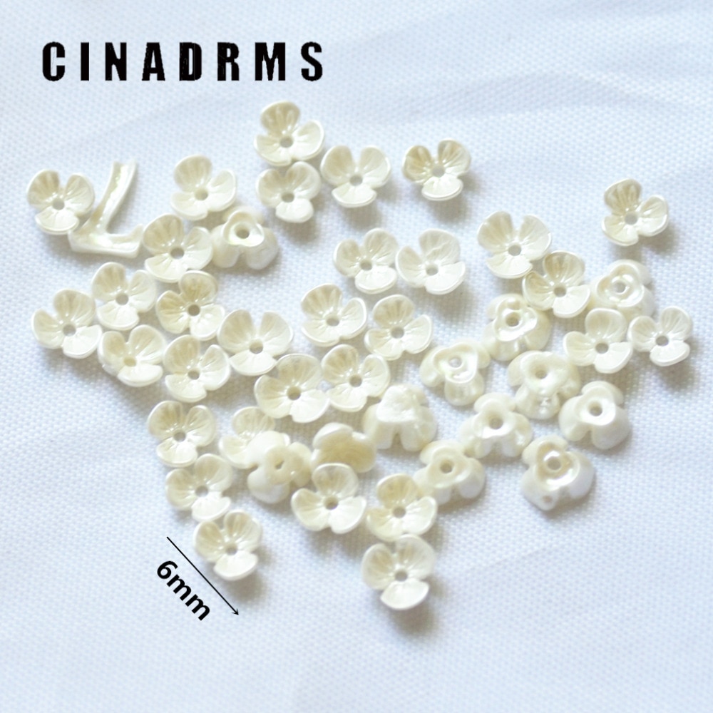 6mm 100 Stks/pak Tiny Pure Witte Hars Bloemen, Plaksteen Bloemen, hars bloem cabochons