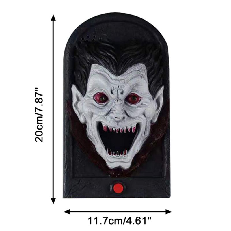 V Halloween décorations sonnette animé hanté sonnette crâne sonnette accessoire avec langue mobile et éclairer les yeux pour Hal: 3